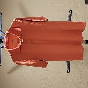 Croft & Barrow Coral Polka Dot Shirt